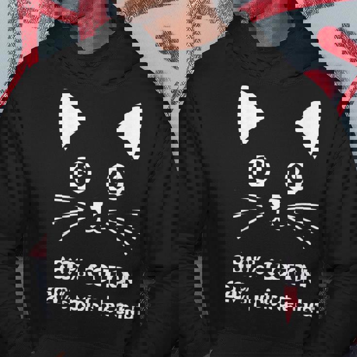 80 Coton 20 Poils De Chat Humour Sweat à capuche Cadeaux drôles