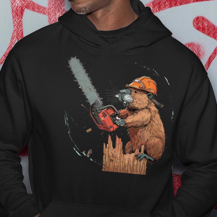 Beaver Lumberjack Chainsaw Kapuzenpullover Lustige Geschenke