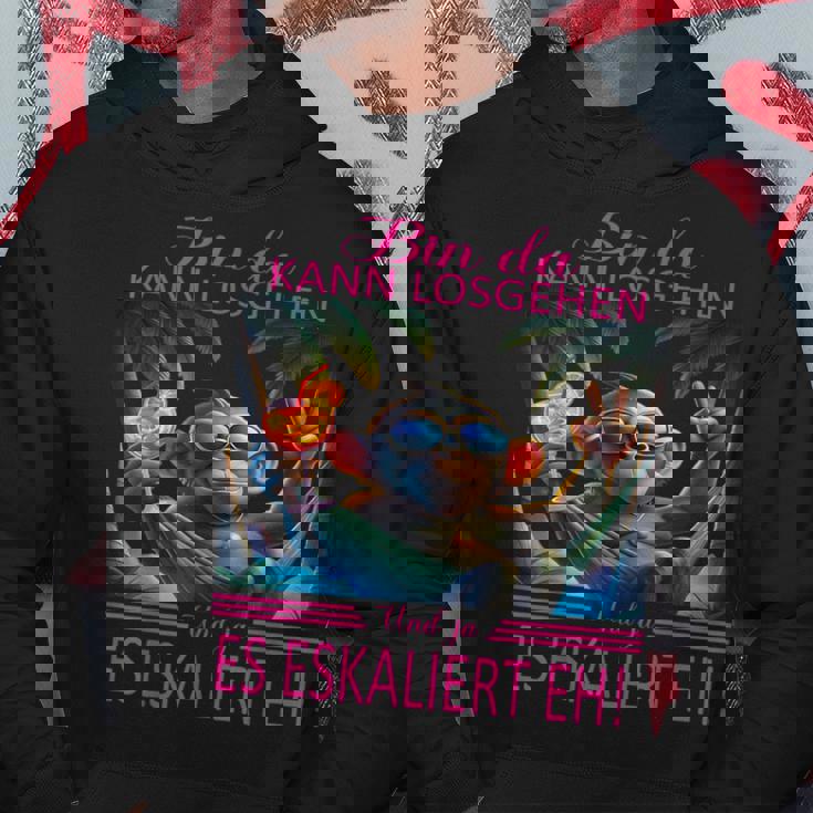 Bin Da Kann Losgehen Und Ja Es Eskaliert Eh Kostüm Affe Fun Kapuzenpullover Lustige Geschenke
