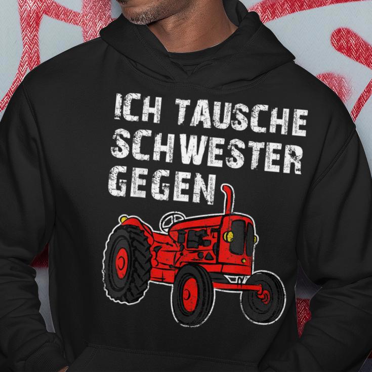 With Brother Siblings Family Tractor Stolzer Bruder Kapuzenpullover Lustige Geschenke