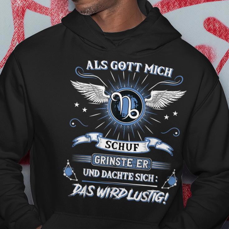 Capricorn Als Gott Mich Schuf Grinste Er Zodiac Sign Kapuzenpullover Lustige Geschenke