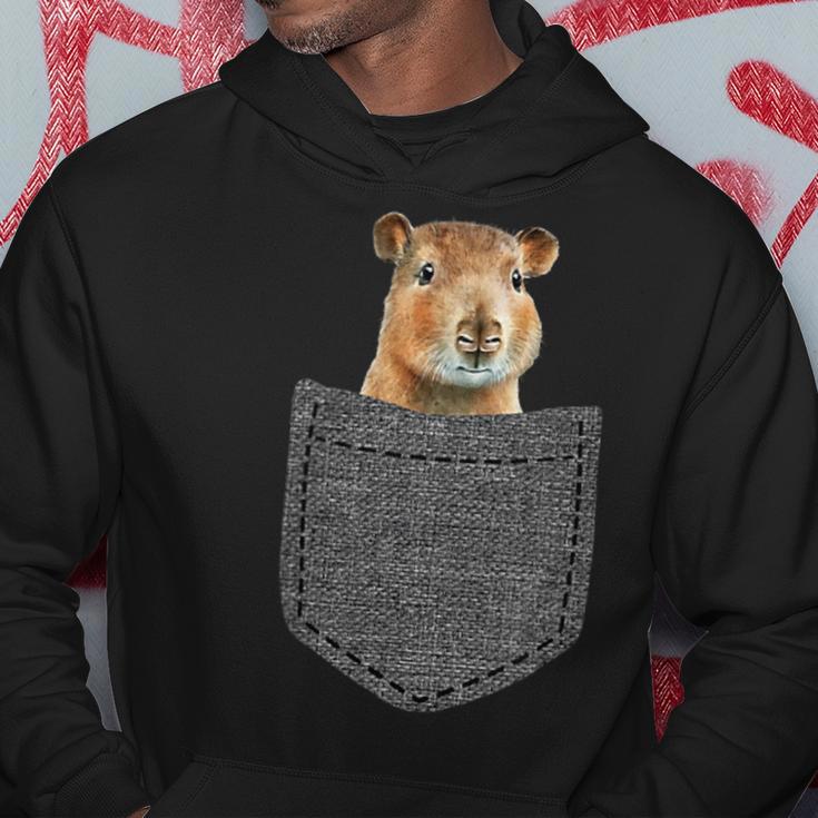 Capybara In Chest Pocket Capybara Kapuzenpullover Lustige Geschenke