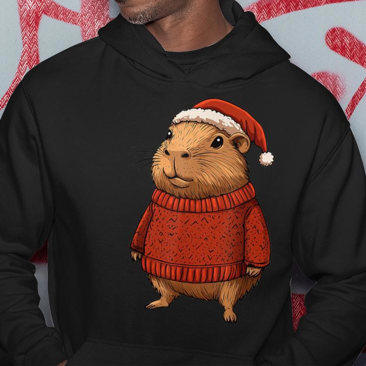 Capybara Ugly Sweater Santa Hat Christmas Kapuzenpullover Lustige Geschenke