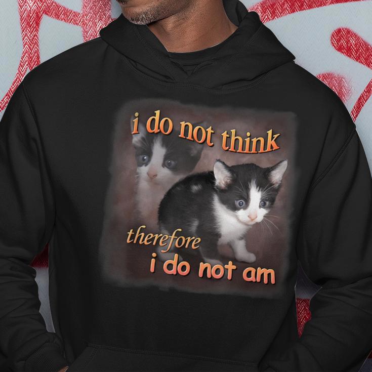 Cat Meme Portrait Ich Denke Nicht Also Bin Ich Nicht Bin Ich Nicht Kapuzenpullover Lustige Geschenke