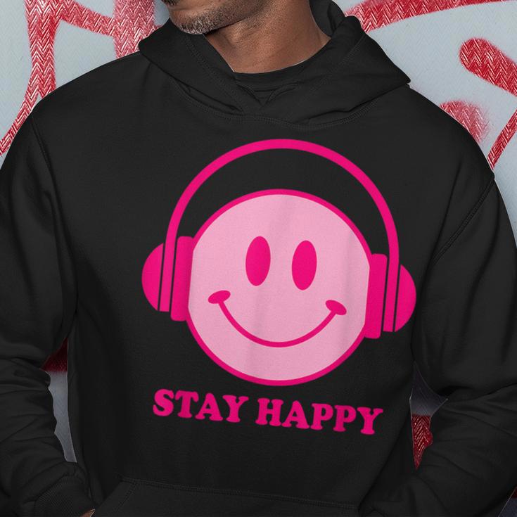 Chillibes 70S Pink Smile Face Music Headphones Happy Face Kapuzenpullover Lustige Geschenke