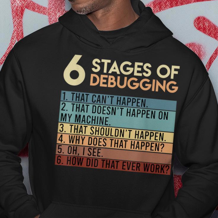 Coder Informatiker Admin 6 Stages Of Debugging Programmer Kapuzenpullover Lustige Geschenke