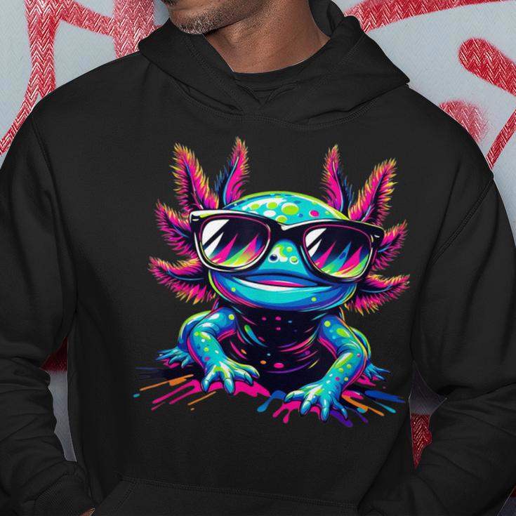 Cool Axolotl With Sunglasses Colourful Motif Axolotl Kapuzenpullover Lustige Geschenke