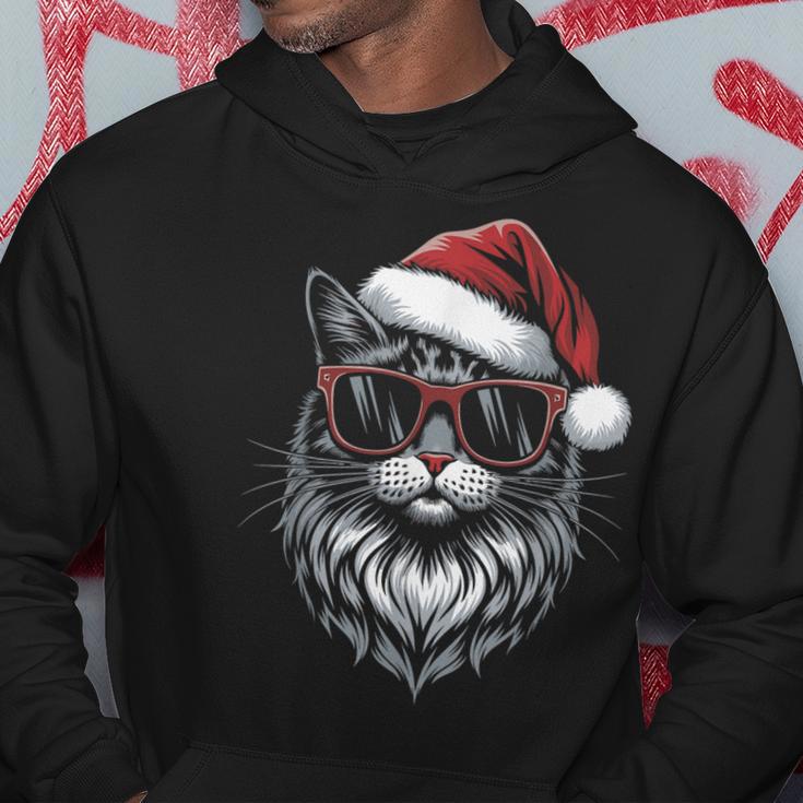 Cool Christmas Cat Santa Christmas Fun Kapuzenpullover Lustige Geschenke