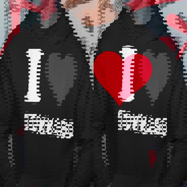 Cuore Rosso Amo Tommaso Felpa con cappuccio Regalos divertidos