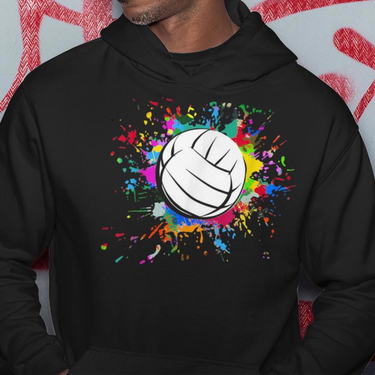 Cuteolleyball Ball Watercolor Colorful Paint Splash Kapuzenpullover Lustige Geschenke