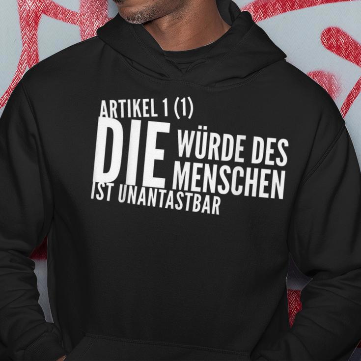 Die Würde Des Menschen Ist Unantastbar Gegen Rechts Kapuzenpullover Lustige Geschenke