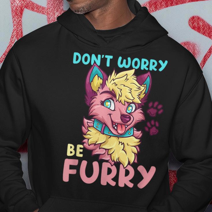 Don't Worry Be Furry I Furry Fandom Cosplay Kapuzenpullover Lustige Geschenke