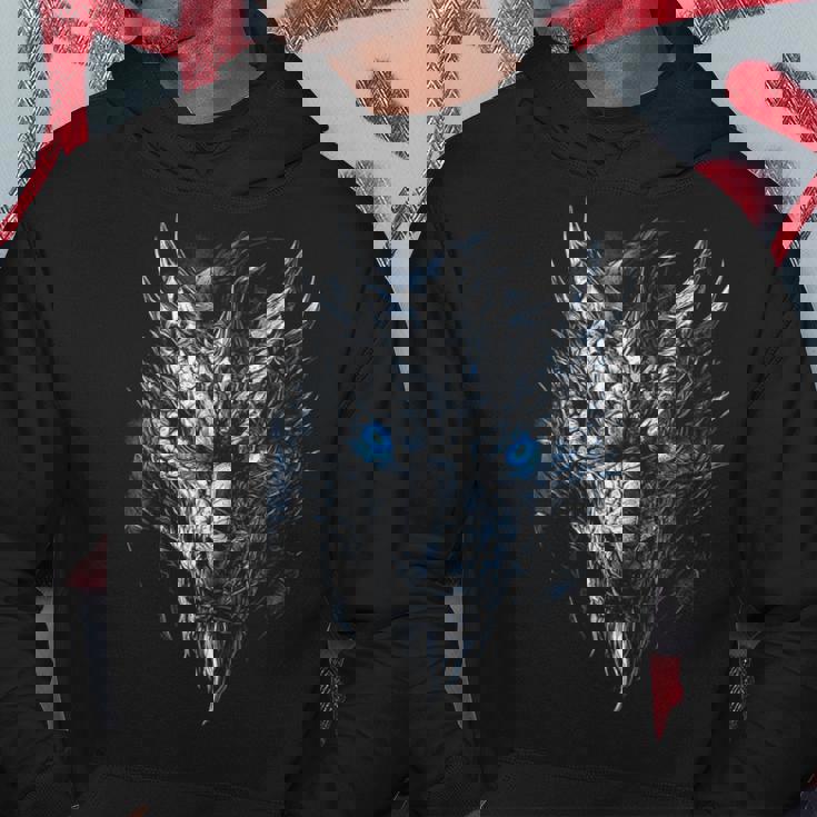Dragón Ojos Azules Ojos Obras De Arte Dragón Sudadera Regalos divertidos