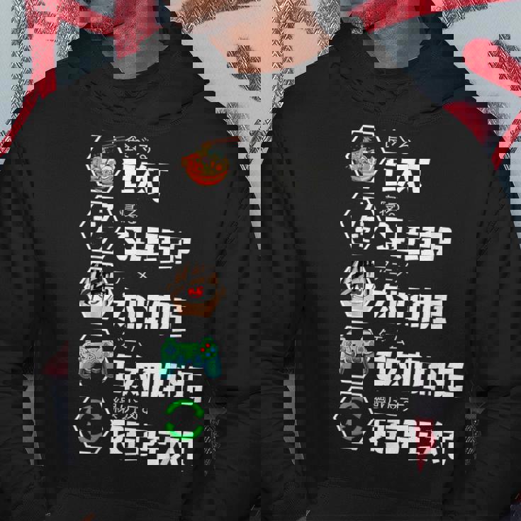 Eat Sleep Anime Gaming Repeat Sudadera Regalos divertidos