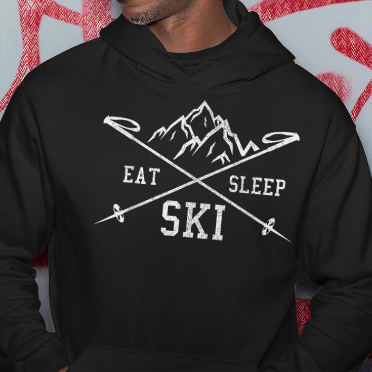 Eat Sleep Ski Repeat Skiing Holidays Skier Kapuzenpullover Lustige Geschenke