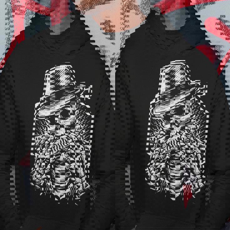 Esqueleto Tocando Armónica Camisa Jugador Calavera Blues Músico Sudadera Regalos divertidos