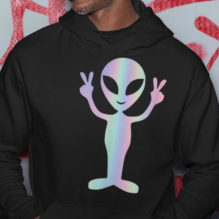 Alien Peace Sign Smiling Face Rave Music Trippy Kapuzenpullover Lustige Geschenke