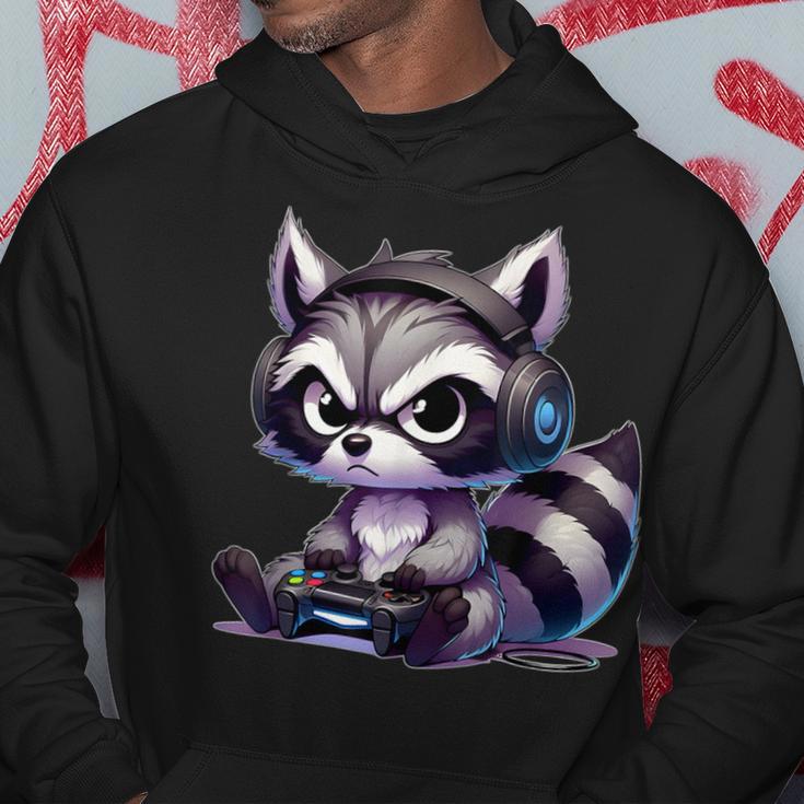 Angry Raccoon Gamerideo Games Lover Kapuzenpullover Lustige Geschenke