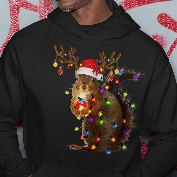 Squirrel Christmas Tree Lights Reindeer Christmas Kapuzenpullover Lustige Geschenke