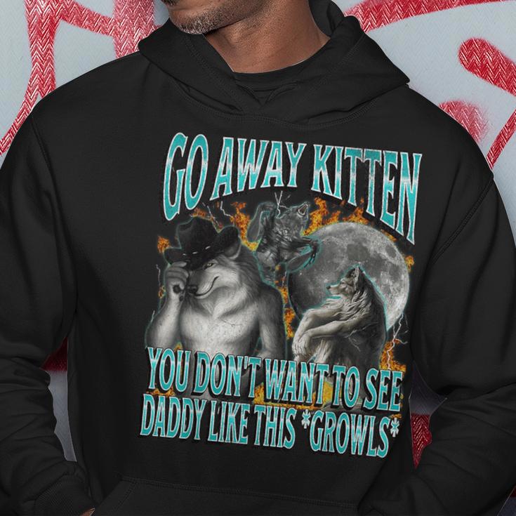 Go Away Kitten Offensive Werewolf Meme Bootleg Graphic Kapuzenpullover Lustige Geschenke