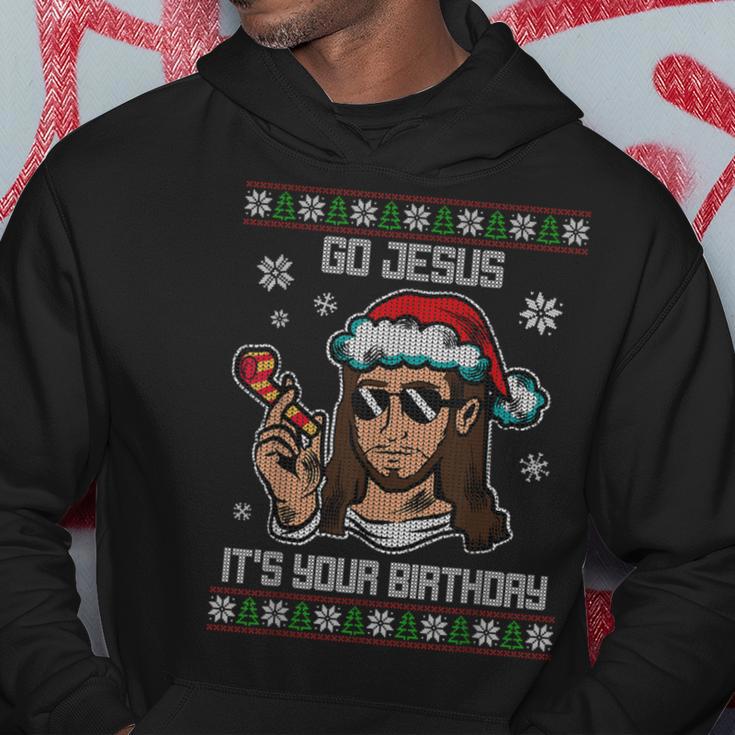 Go Jesus Birthday Ugly Christmas Sweater Christmas Jumper Kapuzenpullover Lustige Geschenke