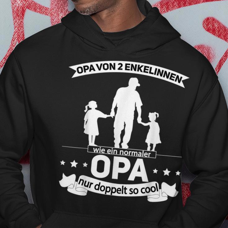 Grandpaon 2 Enkelinnen Opa Hoch 2 Opa Mit Zwei Grandkelterter Kapuzenpullover Lustige Geschenke