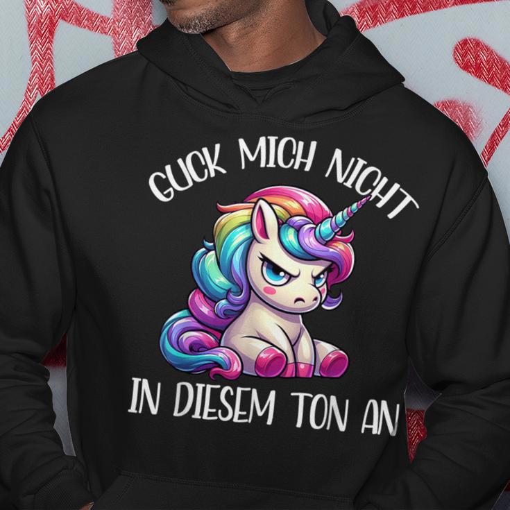 Guck Mich Nicht In Diesem Ton An Einhorn Kapuzenpullover Lustige Geschenke