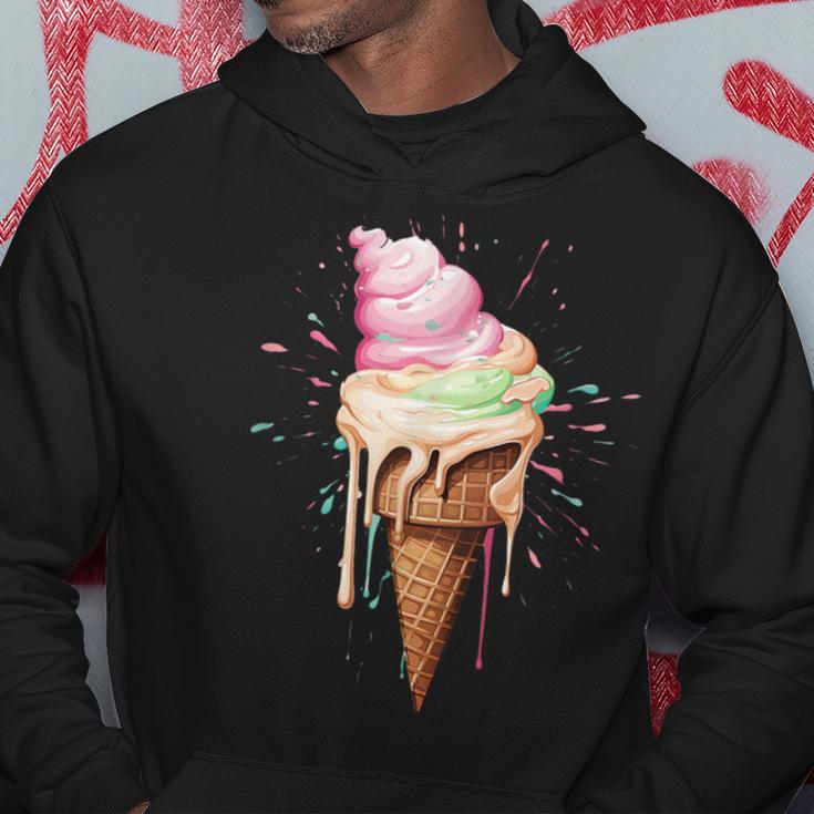 Ice Cream Melting Ice Cream Cone In Pastel Colours Kapuzenpullover Lustige Geschenke