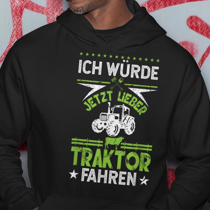 'Ich Würde Jetzt Lieber Tractor Driving' Kapuzenpullover Lustige Geschenke