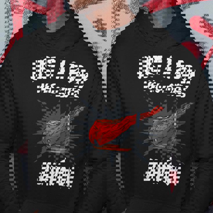 Just A Boy Who Loves Jamon Jamon Sudadera Regalos divertidos
