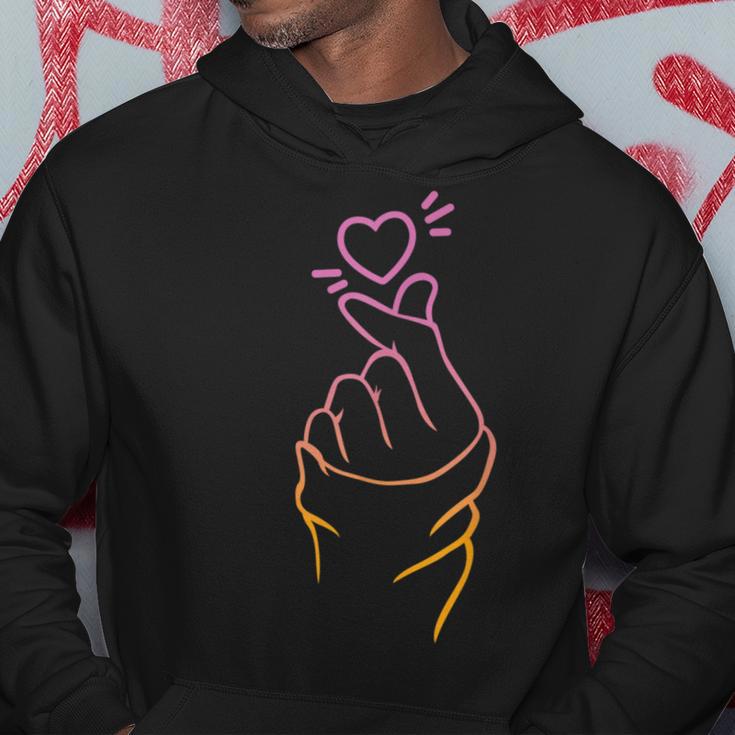 Korean Heart Finger K-Pop Heart Hand Sign Kapuzenpullover Lustige Geschenke