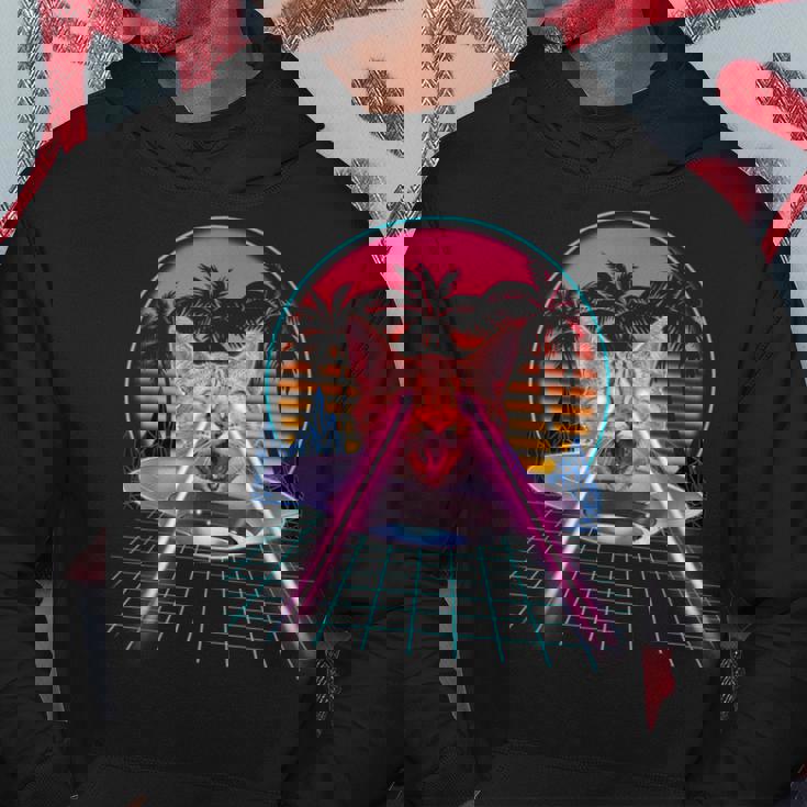 Laser Cat Eyes Kitten Ufo Retro 80S Cats Lovers Sudadera Regalos divertidos