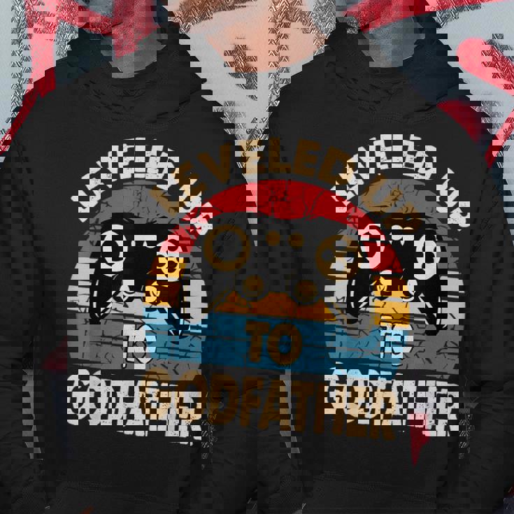 Leveled Up To Godfather Retro Promocionado A Padrino Regalo Sudadera Regalos divertidos