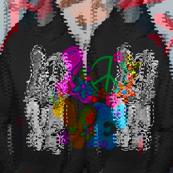 Love Peace Freedom 60S 70S Tie Dyeintage Hippie Costume Sweat à capuche Cadeaux drôles