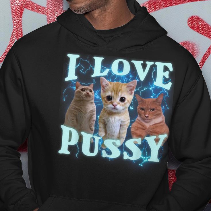 I Love Pussy Cat Kapuzenpullover Lustige Geschenke