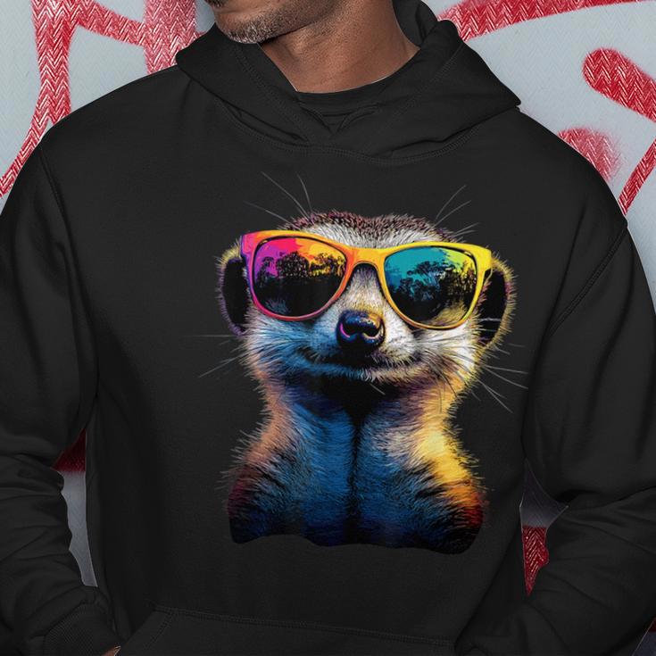 Meerkat With Sunglasses Colourful Popart Cute Meerkat Kapuzenpullover Lustige Geschenke