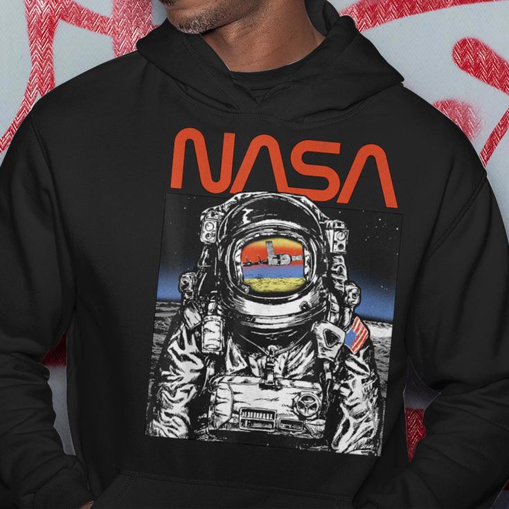 Nasaintage Astronaut Moon Walk Reflection Graphic Kapuzenpullover Lustige Geschenke