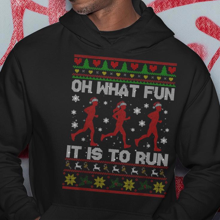 Oh What Fun It Is To Run Christmas Jumper Kapuzenpullover Lustige Geschenke