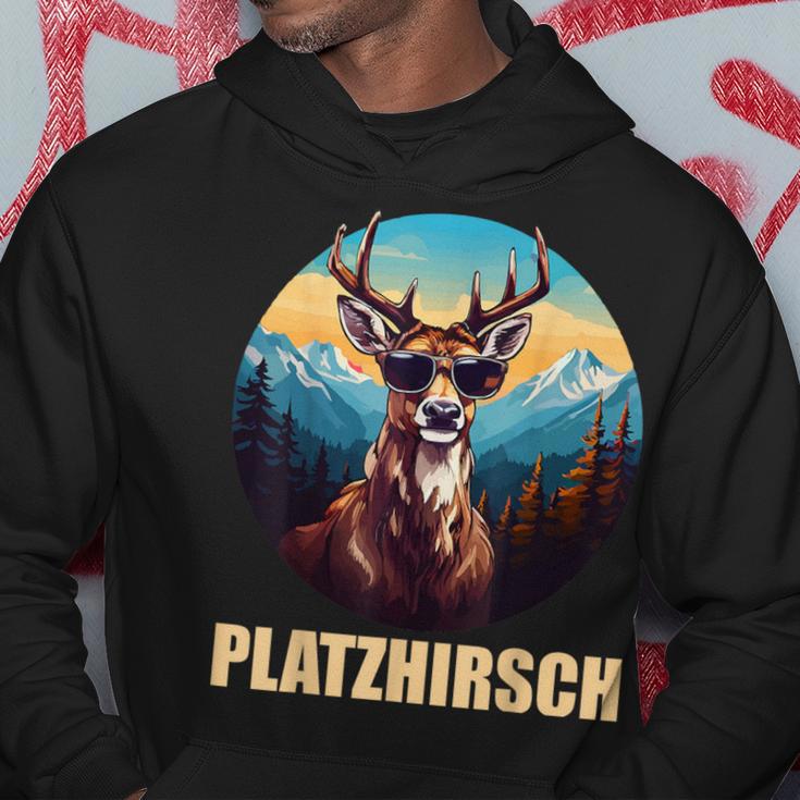 Platzhirsch Beim Wandern Berge Kapuzenpullover Lustige Geschenke