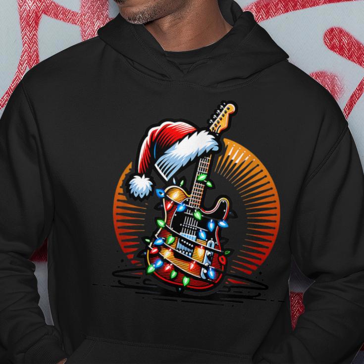 Rock & Roll Santa Guitar Guitar Christmas Kapuzenpullover Lustige Geschenke