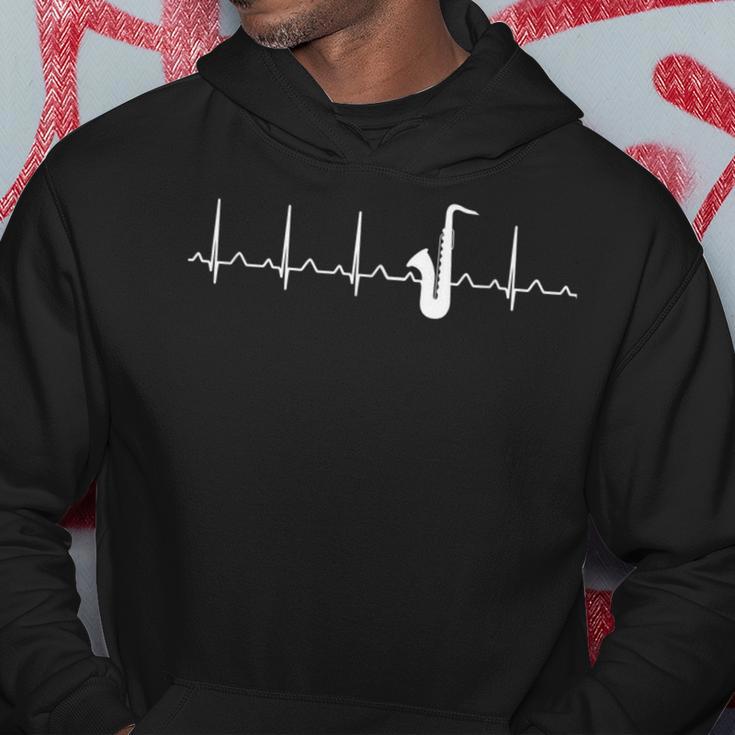 Saxophone Heartbeat Ekg Kapuzenpullover Lustige Geschenke