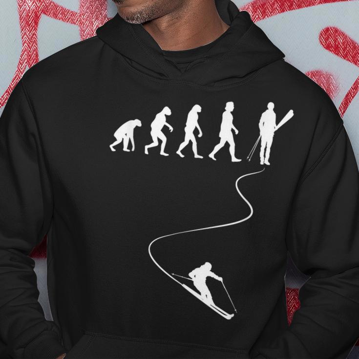 Skifahren Wintersport Skiliebhaber Evolution Des Skifahrers Kapuzenpullover Lustige Geschenke