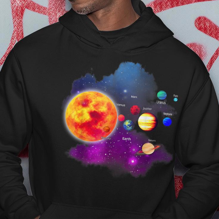 Solar System Motif With Sun Planets Stars Galaxies Kapuzenpullover Lustige Geschenke