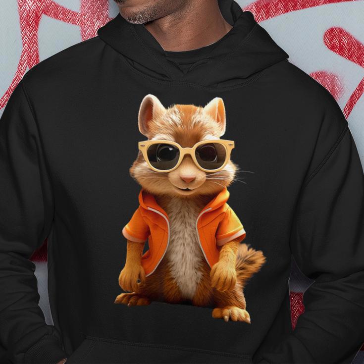 Squirrel With Sunglasses Animal Lovers Cute Rodent Kapuzenpullover Lustige Geschenke