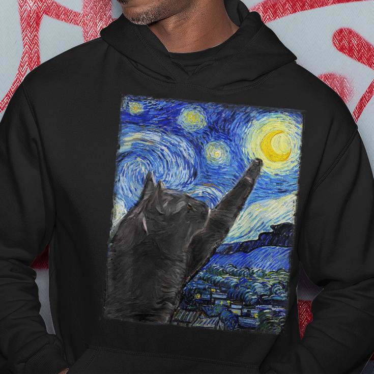 Starry Night Catan Gogh Cat Kapuzenpullover Lustige Geschenke