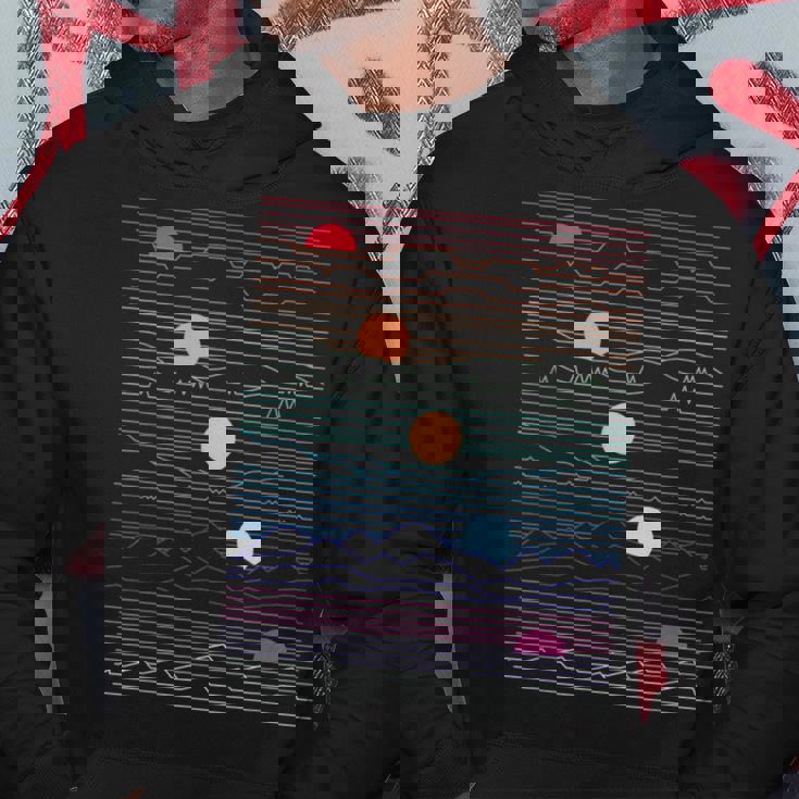 Sunsets Arte De Línea Estilo Retro SintetizadorNew Wave Regalo Sudadera Regalos divertidos
