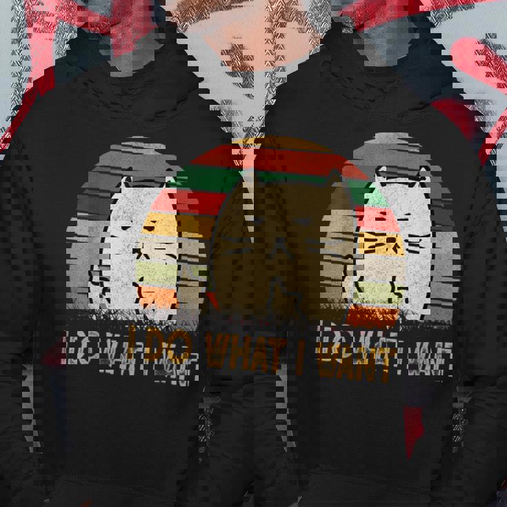 Vintage I Do What I Want Cat Lovers Sudadera Regalos divertidos