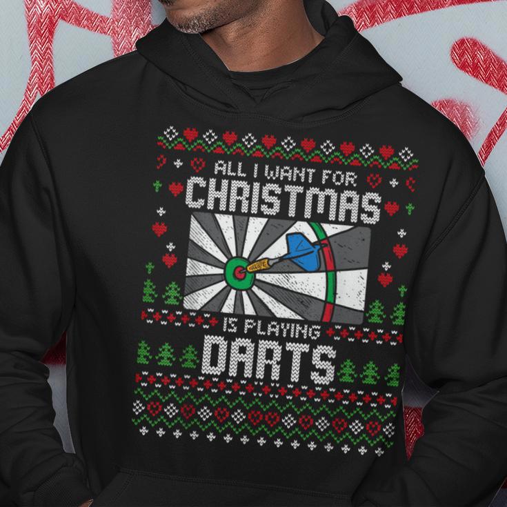 All I Want For Christmas Is Playing Darts Ugly Xmas Sweater Kapuzenpullover Lustige Geschenke