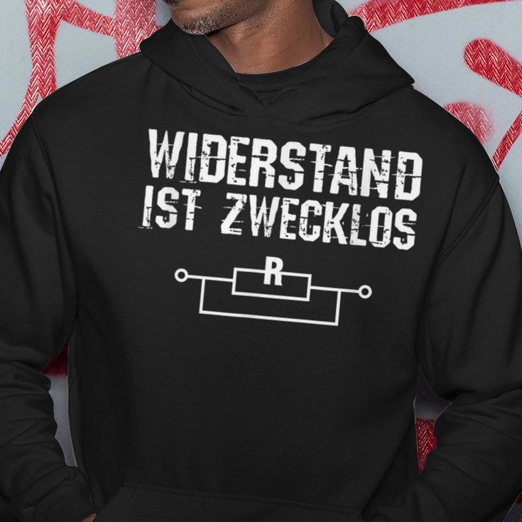 Widerstand Ist Zwecklos Elektriker Elektrizität Geschenk Kapuzenpullover Lustige Geschenke