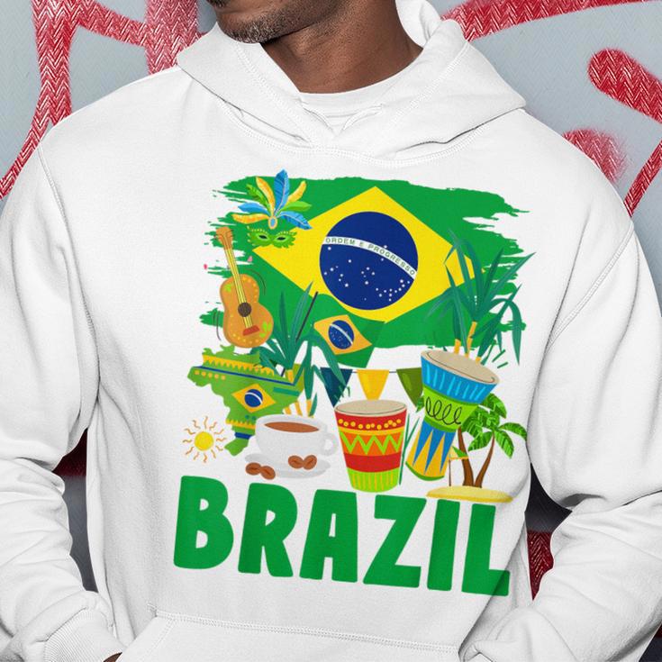 Brazil Flag Outfit Idea For Children Brazil & Brazilian Flag Yellow Kapuzenpullover Lustige Geschenke